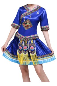 Design Miao costumes, custom-made Miao and Yi clothes, Yi female minority performance costumes, Tujia dance costumes, ethnic style SKDO019 detail view-8